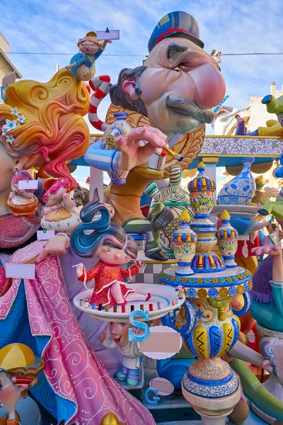 Fallas Figuren Valencia Populäres Fest Spanien — Stockfoto