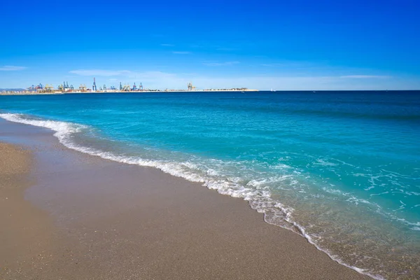 Pinedo Beach Adlı Akdeniz Spanya Nın Valencia Bağlantı Noktası Görünümünden — Stok fotoğraf