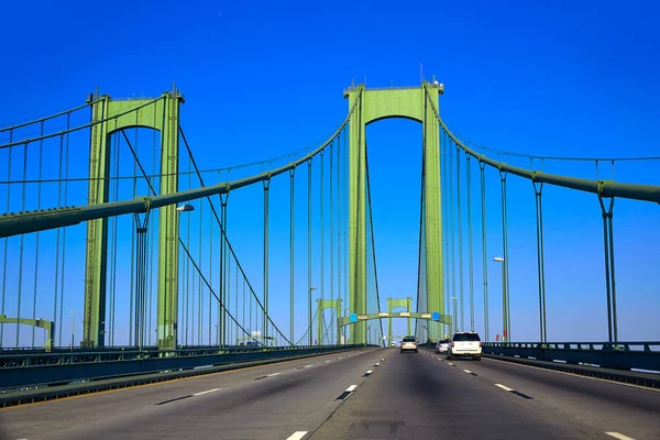 Delaware Memorial Bridge Road Usa Ban Minket — Stock Fotó