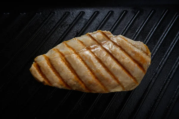Grilled Chicken Breast Grill Pan Background — Stock Photo, Image