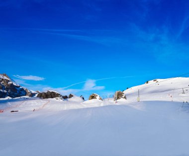 Cerler sky area in Pyrenees of Huesca at Spain clipart