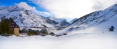 Cerler sky area in Pyrenees of Huesca at Spain clipart