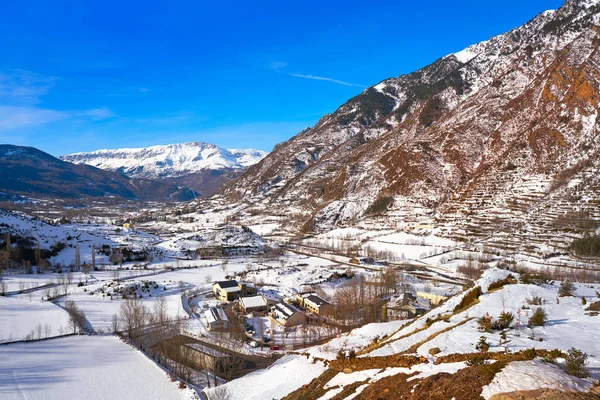 Benasque Byn Benas Flygfoto Huesca Pyrenéerna Spanien — Stockfoto