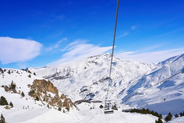 Cerler gökyüzü alanında Pyrenees Huesca, İspanya