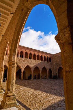 Mora de Rubielos Castle in Teruel Spain located on Gudar Sierra clipart