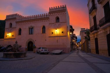 Mora de Rubielos köyü Gudar Javalambre Sierra üzerinde bulunan Teruel İspanya