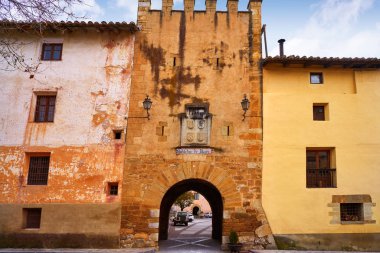 Mora de Rubielos köyü Gudar Javalambre Sierra üzerinde bulunan Teruel İspanya