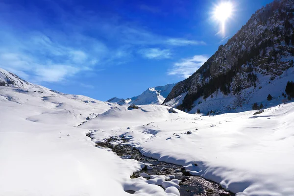 Cerler Snow Stream Pyrenees Huesca Spain — Stock Photo, Image