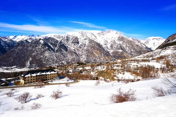 Cerler Ski Området Silhuett Huesca Pyrenéerna Spanien — Stockfoto