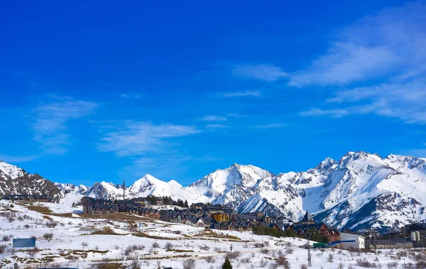 Formigal Ski Området Silhuett Huesca Pyrenéerna Spanien — Stockfoto