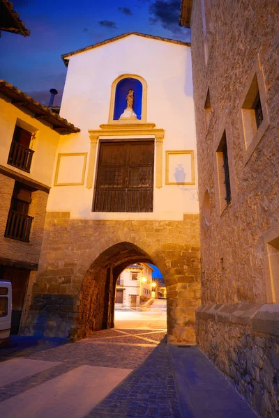 Aldeia Rubielos Mora Teruel Espanha Localizada Gudar Javalambre Sierra — Fotografia de Stock