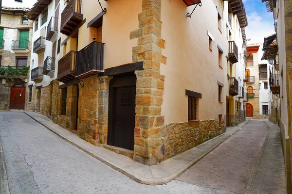 Aldeia Rubielos Mora Teruel Espanha Localizada Gudar Javalambre Sierra — Fotografia de Stock