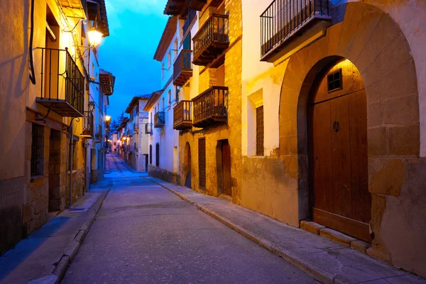 Aldeia Rubielos Mora Teruel Espanha Localizada Gudar Javalambre Sierra — Fotografia de Stock