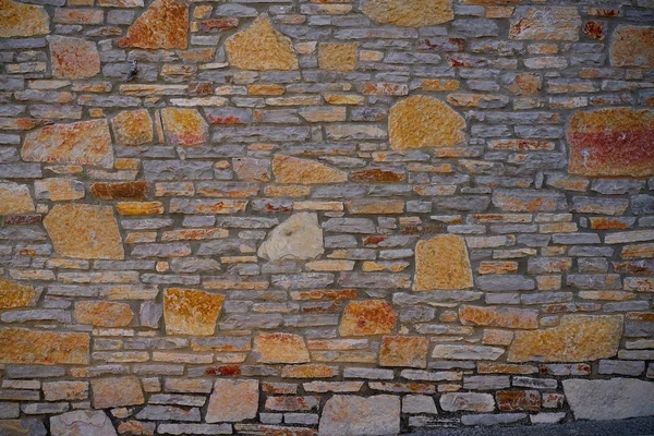 Muro Piedra Mampostería Con Piedras Diferentes Tamaños — Foto de Stock