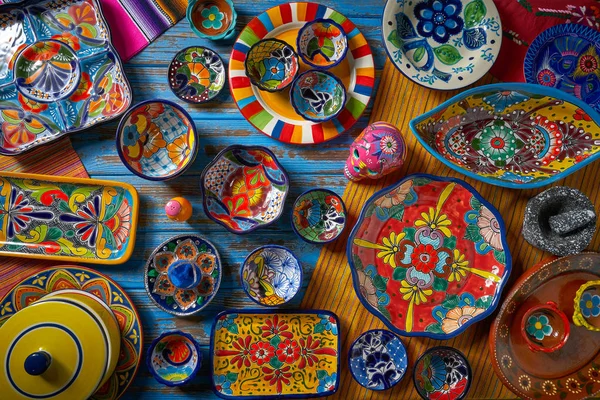 Mexican Pottery Talavera Style Puebla Mexico — Stock Photo, Image