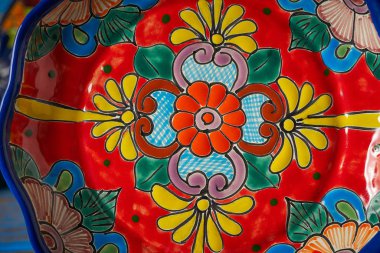 Meksika seramik plaka Talavera stil Puebla Meksika