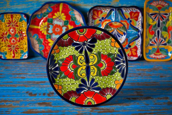 Mexican Pottery Plate Talavera Style Puebla Mexico — Stock Photo, Image