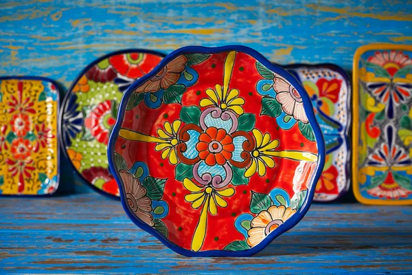 Mexican Pottery Plate Talavera Style Puebla Mexico — Stock Photo, Image