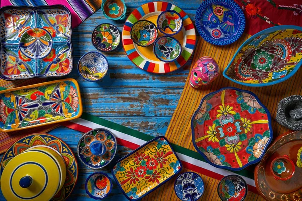 Mexican Pottery Talavera Style Puebla Mexico — Stock Photo, Image
