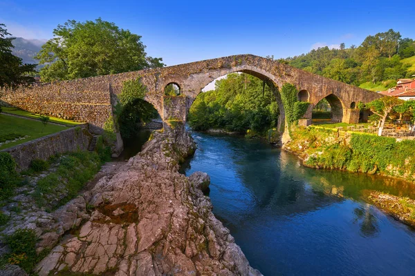 Cangas de gidebildiğimiz Roma Köprüsü İspanya Asturias Sella Nehri üzerinde