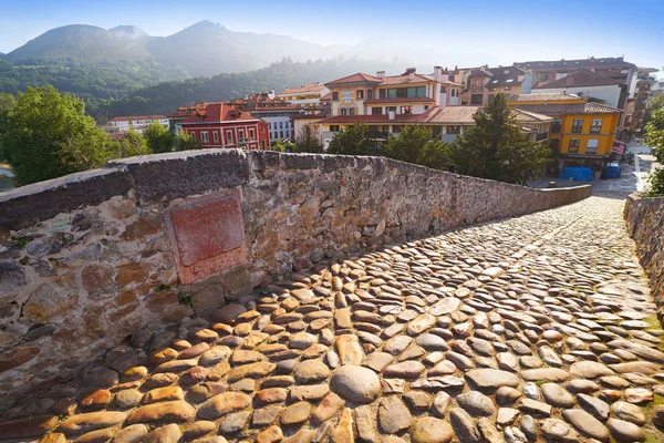 Cangas Onis Római Híd Sella Folyó Asturias Spanyolország — Stock Fotó