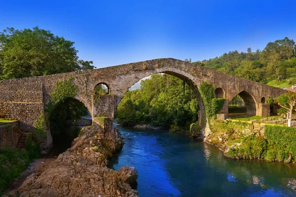 Cangas Gidebildiğimiz Roma Köprüsü Spanya Asturias Sella Nehri Üzerinde — Stok fotoğraf