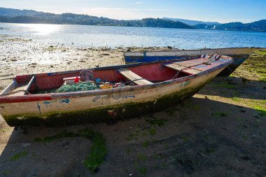 Combarro Balık tutma tekne malzemeleri Ria de Pontevedra Galicia İspanya