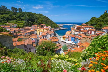 Cudillero village in Asturias from Spain clipart
