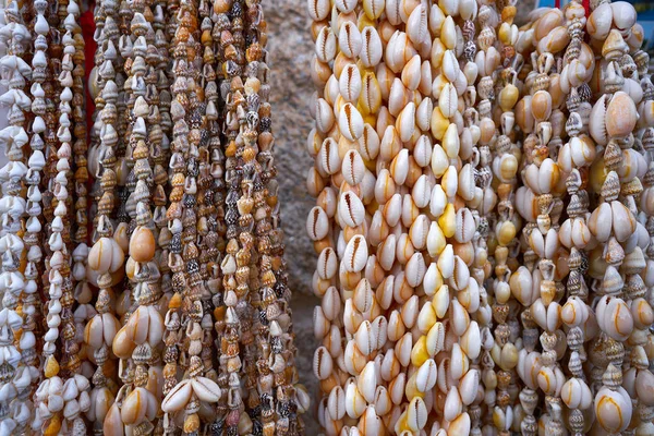 necklaces and crafts of sea shells in Galicia Spain