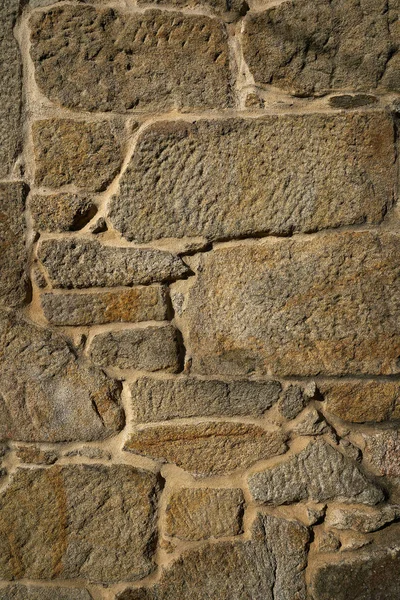 Granieten Stenen Bush Gehamerd Metselwerk Muur Galicië Spanje — Stockfoto