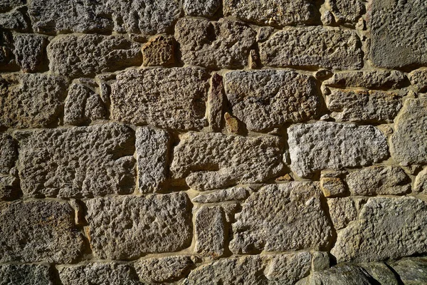 Granieten Stenen Bush Gehamerd Metselwerk Muur Galicië Spanje — Stockfoto