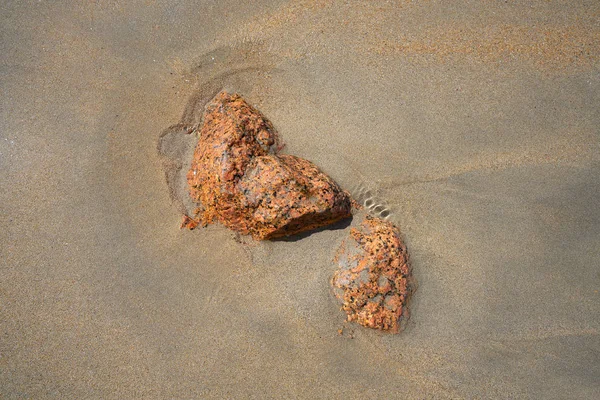 Granit Porrino Taş Spanya Galiçya Plaj Kum Sahil — Stok fotoğraf