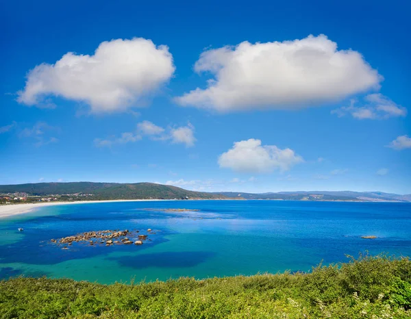 Vista Aérea Praia Finisterre Langosteira Galiza Espanha — Fotografia de Stock