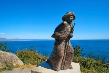 Hacı heykel Galicia İspanya şekilde Saint James Cape Finisterre sonunda