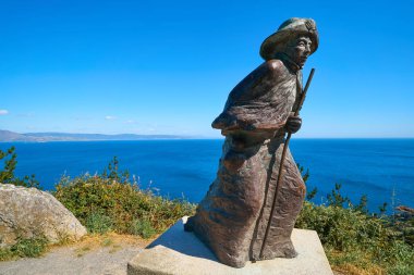 Hacı heykel Galicia İspanya şekilde Saint James Cape Finisterre sonunda