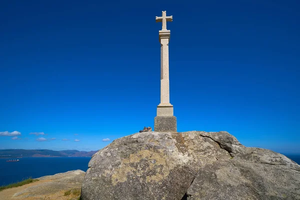 Krzyż Końcu Finisterre Saint James Way Hiszpanii Camino Santiago — Zdjęcie stockowe
