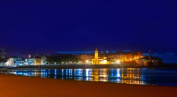San Lorenzo Beach Asturias Spanya Nın Gijon Manzarası Gün Batımı — Stok fotoğraf
