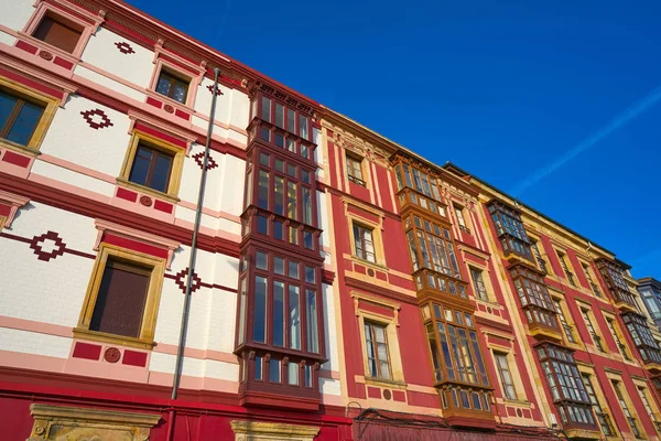 Gijon Staden Fasader Asturien Spanien — Stockfoto