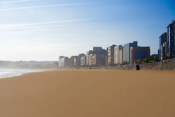 Gijon Playa Plage San Lorenzo Dans Les Asturies Espagne — Photo