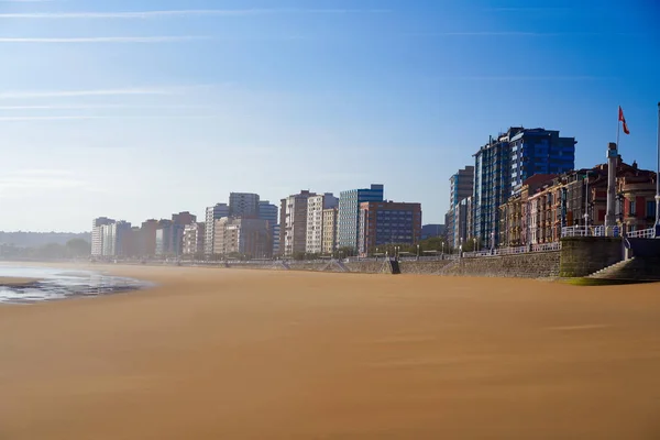 Gijon Playa San Lorenzo Beach Asturias Spain — Stock Photo, Image