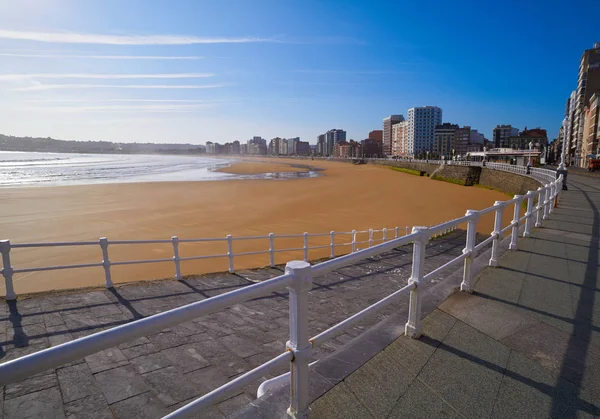 Gijon Playa Plage San Lorenzo Dans Les Asturies Espagne — Photo