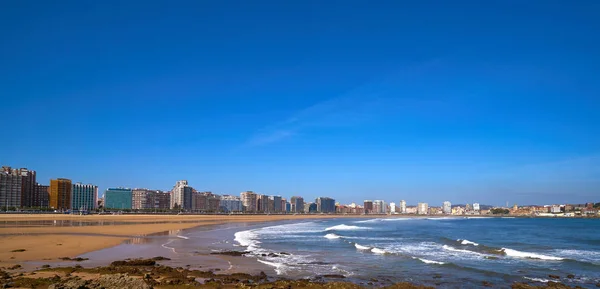 Gijon Playa San Lorenzo Beach Asturias Spain — Stock Photo, Image