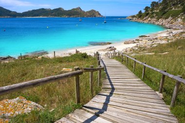 Nostra Bayan plaj Islas CIES Adaları Vigo, İspanya