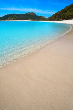 Praia de Rodas beach Islas CIES Island Vigo, İspanya