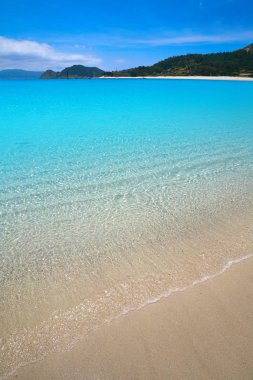 Praia de Rodas beach Islas CIES Island Vigo, İspanya