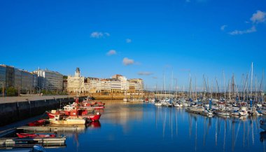 La Coruna port marina İspanya Galiçya