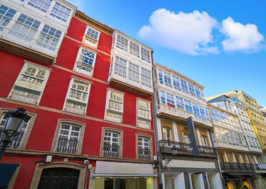 La Coruna cepheler İspanya Galiçya Port yakınındaki