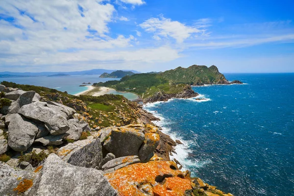 Alto Príncipe Ponto Vista Alto Nas Ilhas Islas Cies Vigo — Fotografia de Stock