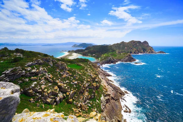 Alto Príncipe Ponto Vista Alto Nas Ilhas Islas Cies Vigo — Fotografia de Stock