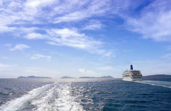 Islas Cies Szigeteki Kilátás Tengerre Vigo Spanyolország — Stock Fotó